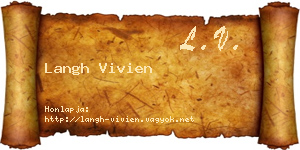 Langh Vivien névjegykártya